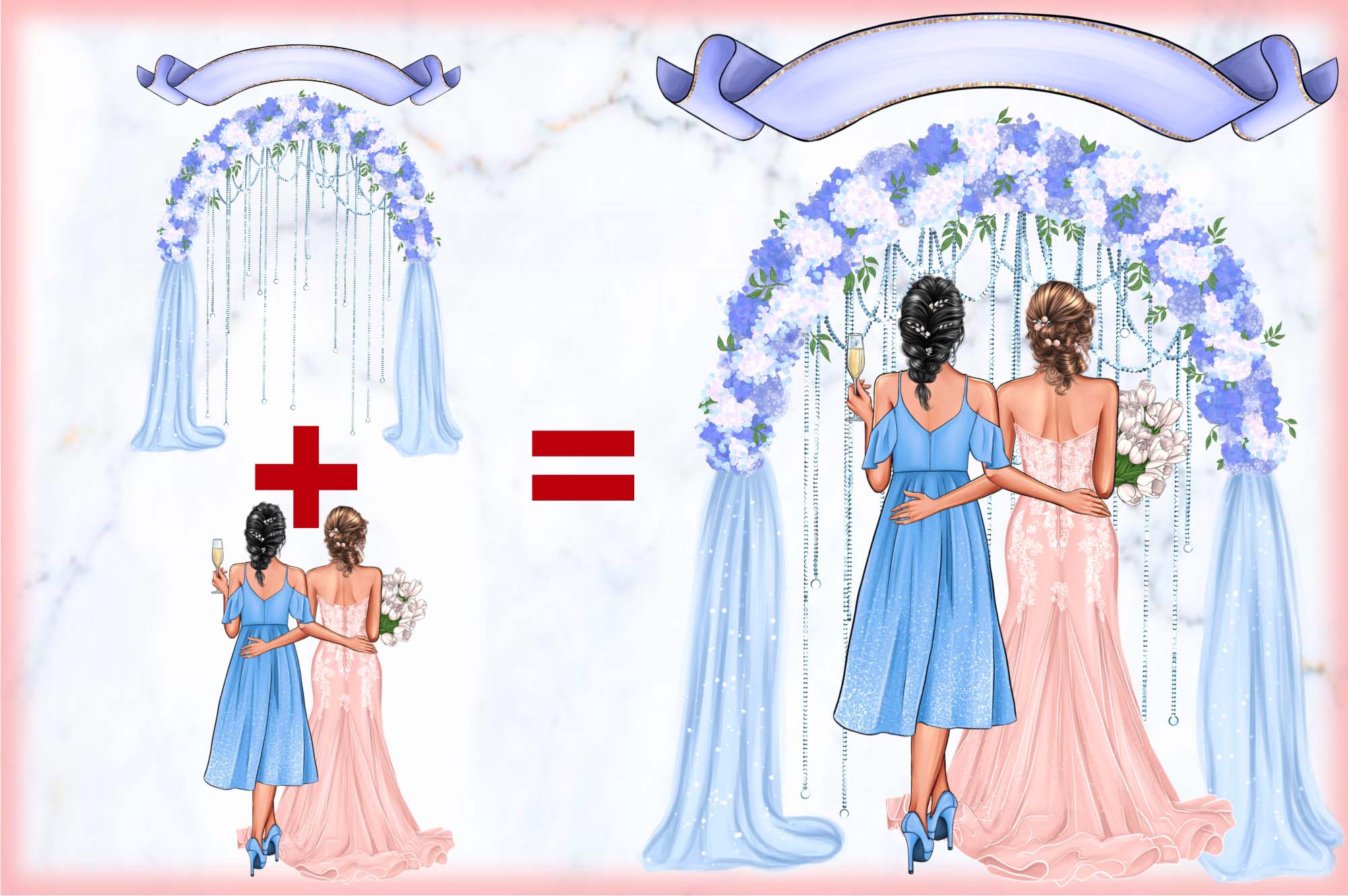 Background Clipart, Wedding Arch wedding design.