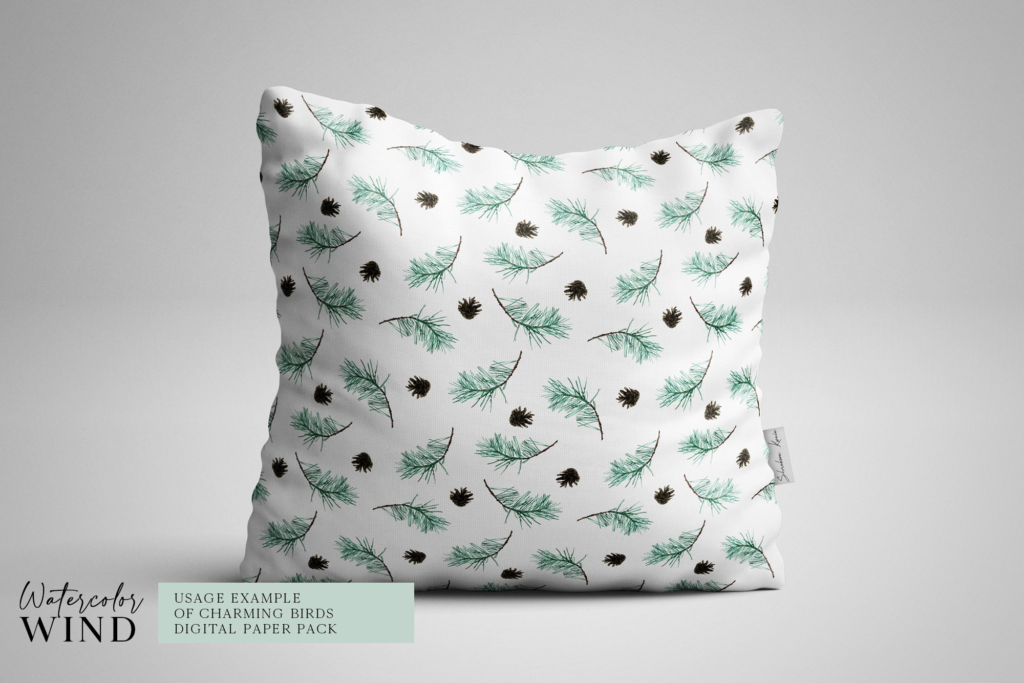 Middle decorate pillow with birds.