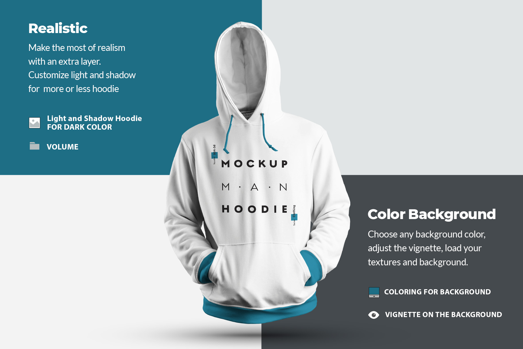 8 Hooddie Men Mockups set.