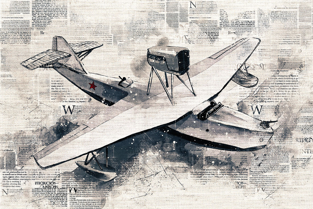 Aircraft Illustrations with Rustic Style Preview.