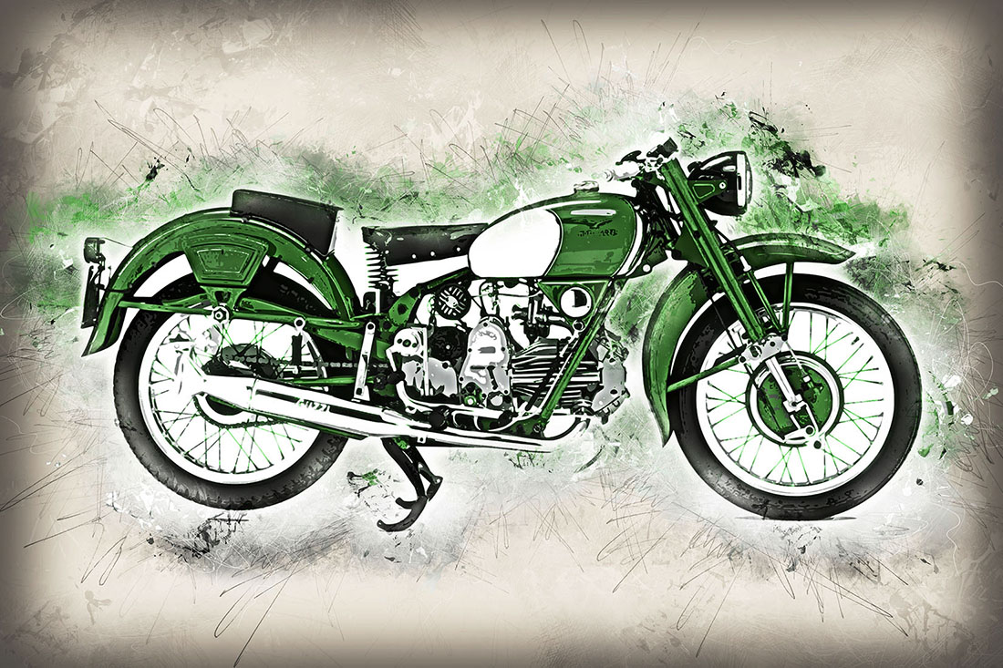 Motorcycles Ready to Print Graphics with Grunge Style Preview image.