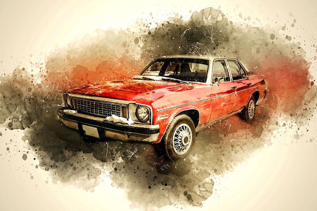 Retro Cars Ready to Print HQ Graphics Preview image.