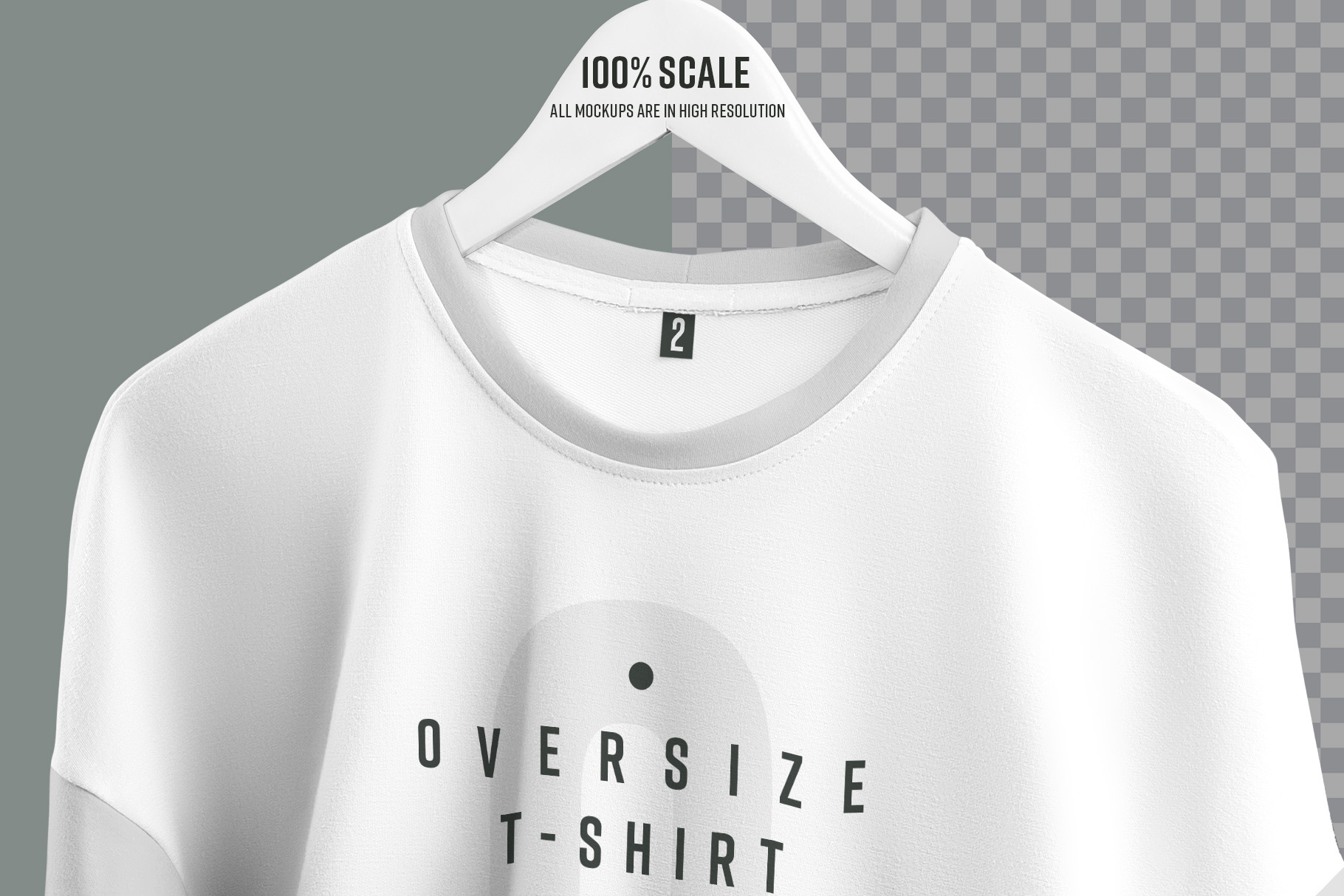 16 Mockups Oversize T-shirt for u-neck.