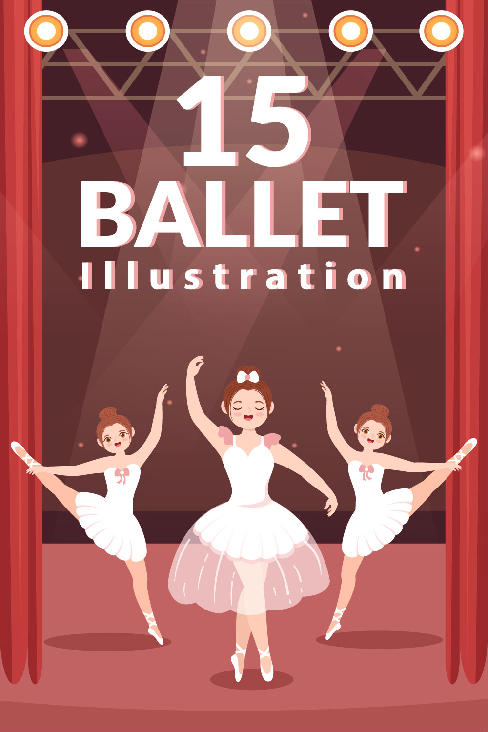 15 Ballet or Ballerina Illustration pinterest image.