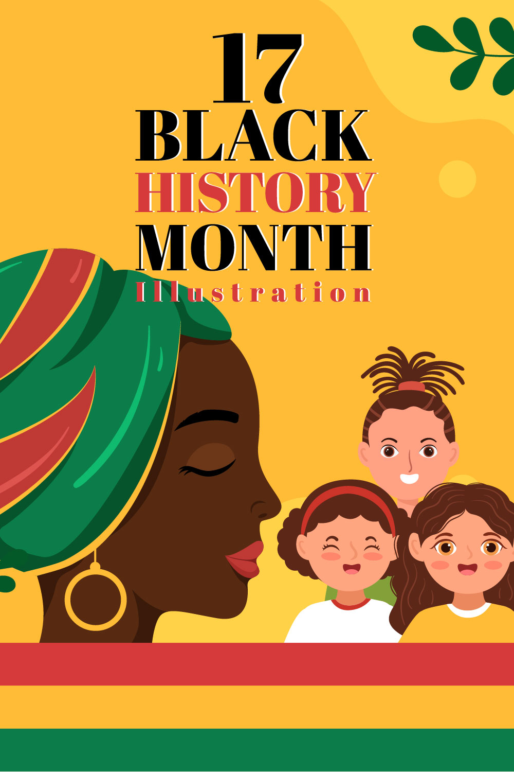 17 Black History Month Illustration pinterest image.