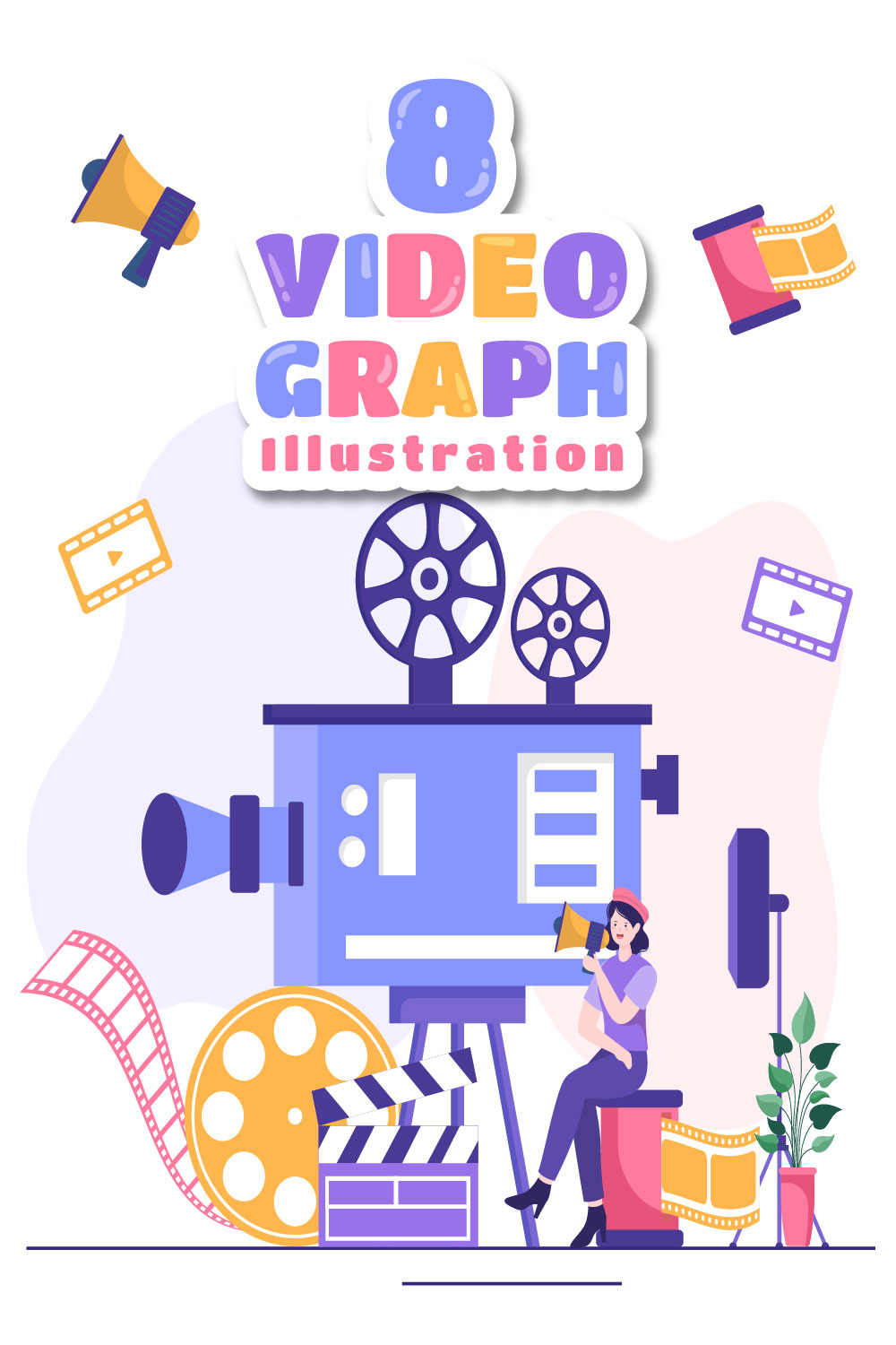 8 Videographer Services Illustration pinterest image.