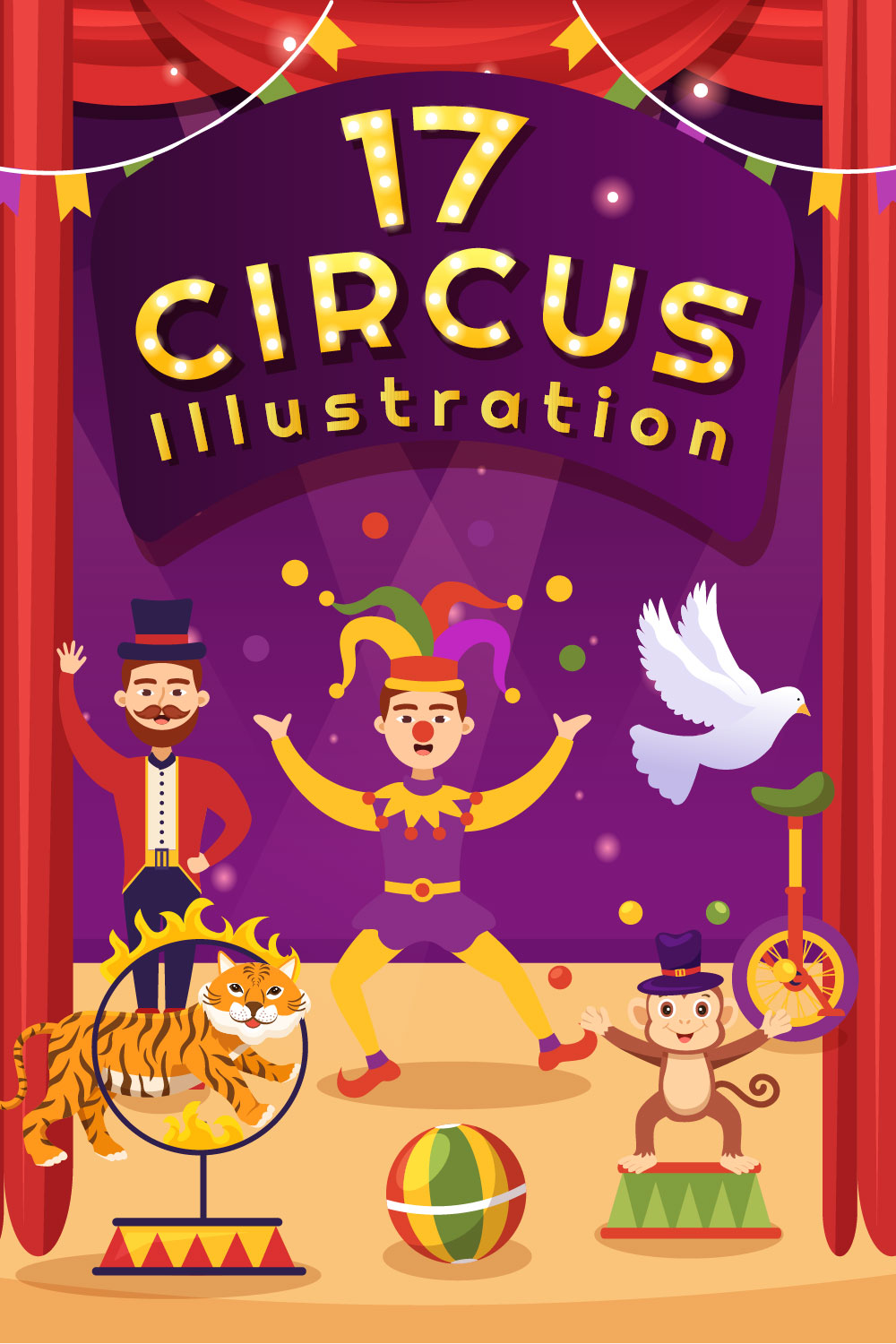 17 Circus Show Illustration pinterest image.