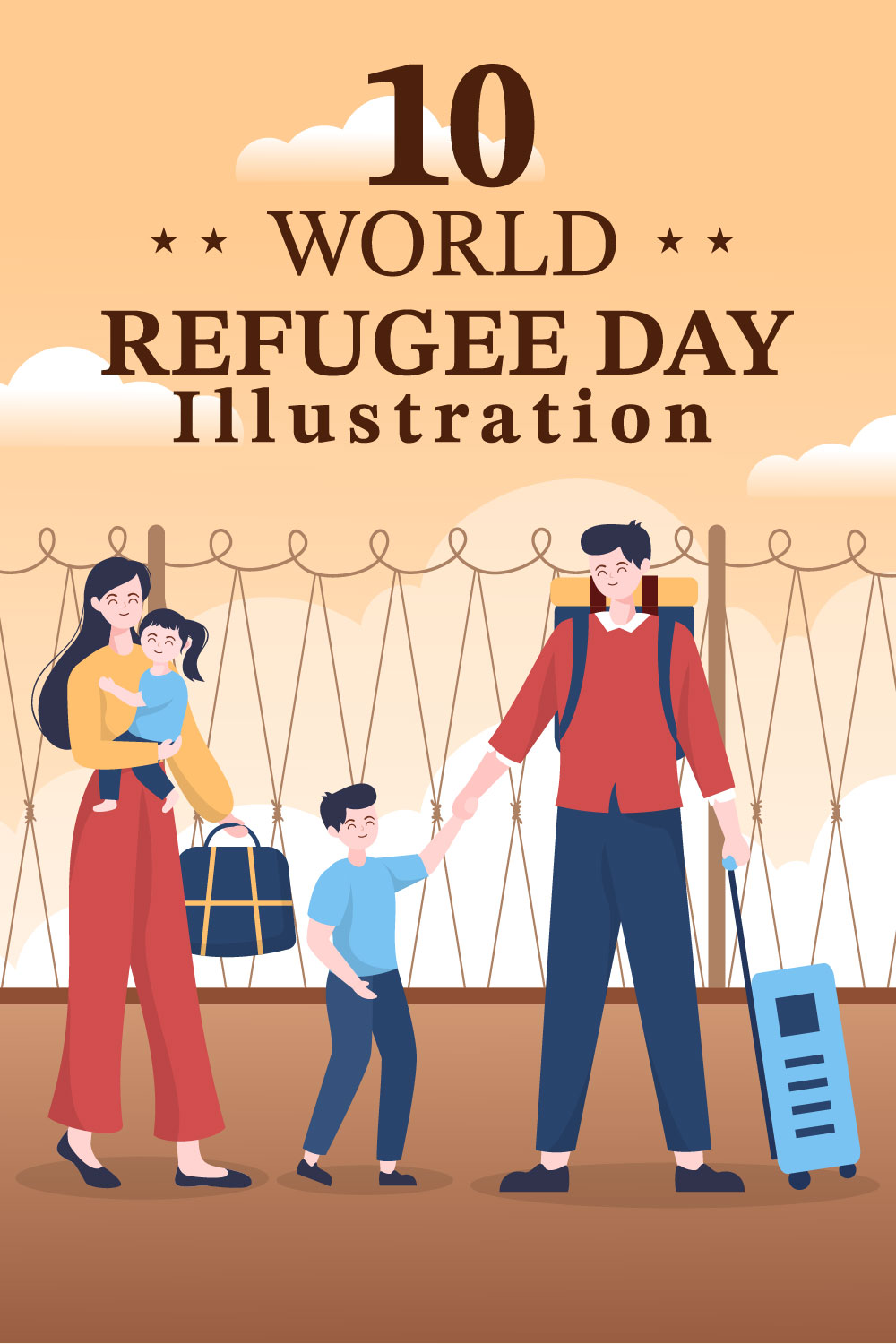 10 World Refugee Day Illustration pinterest image.