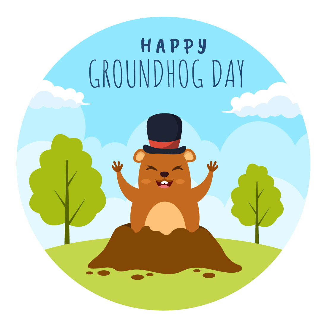 13 Happy Groundhog Day Illustration cover image.