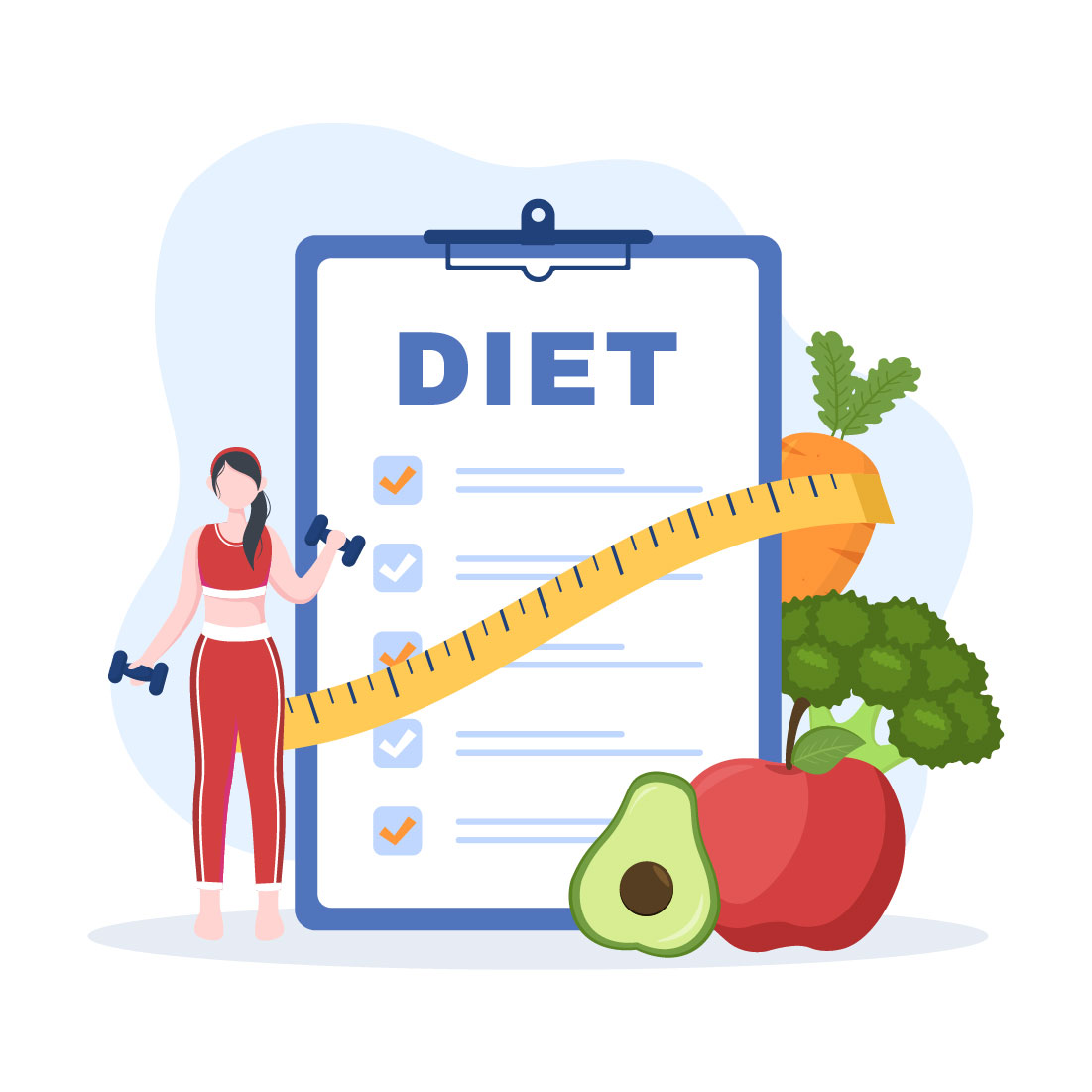 10 Weight Loss Flat Illustration cover image.