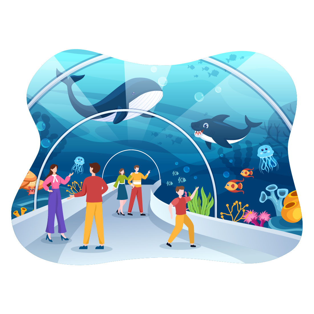 11 Aquarium Flat Illustration cover image.