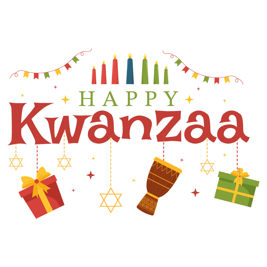 11 Happy Kwanzaa Holiday African Illustration preview image.