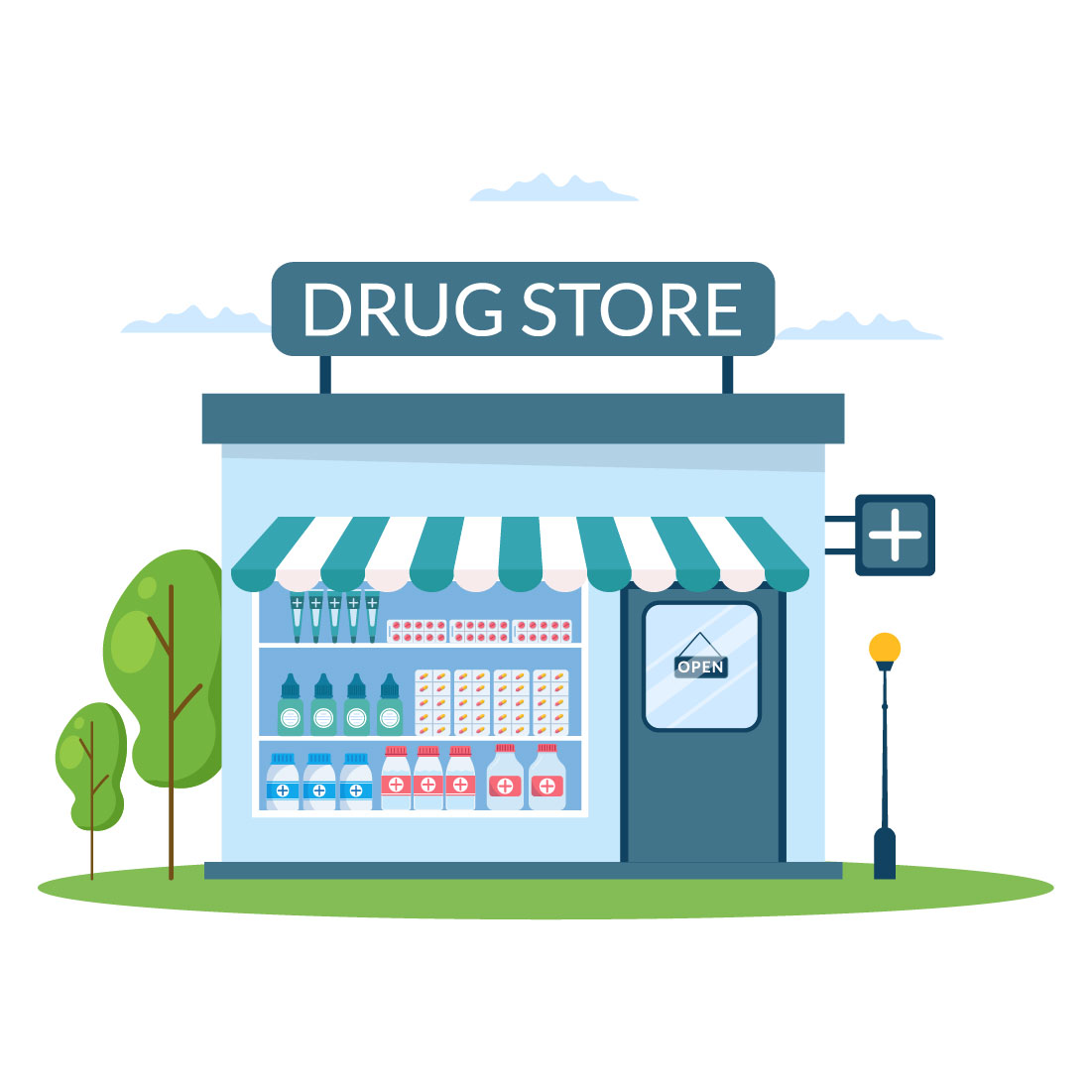 Drug Store Medicine Illustration cover image.