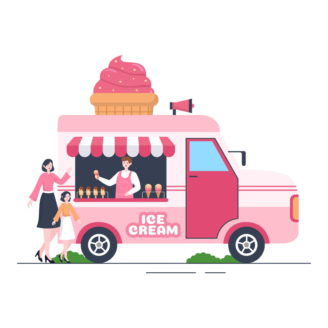 Yummy Ice Cream Illustration cover image.