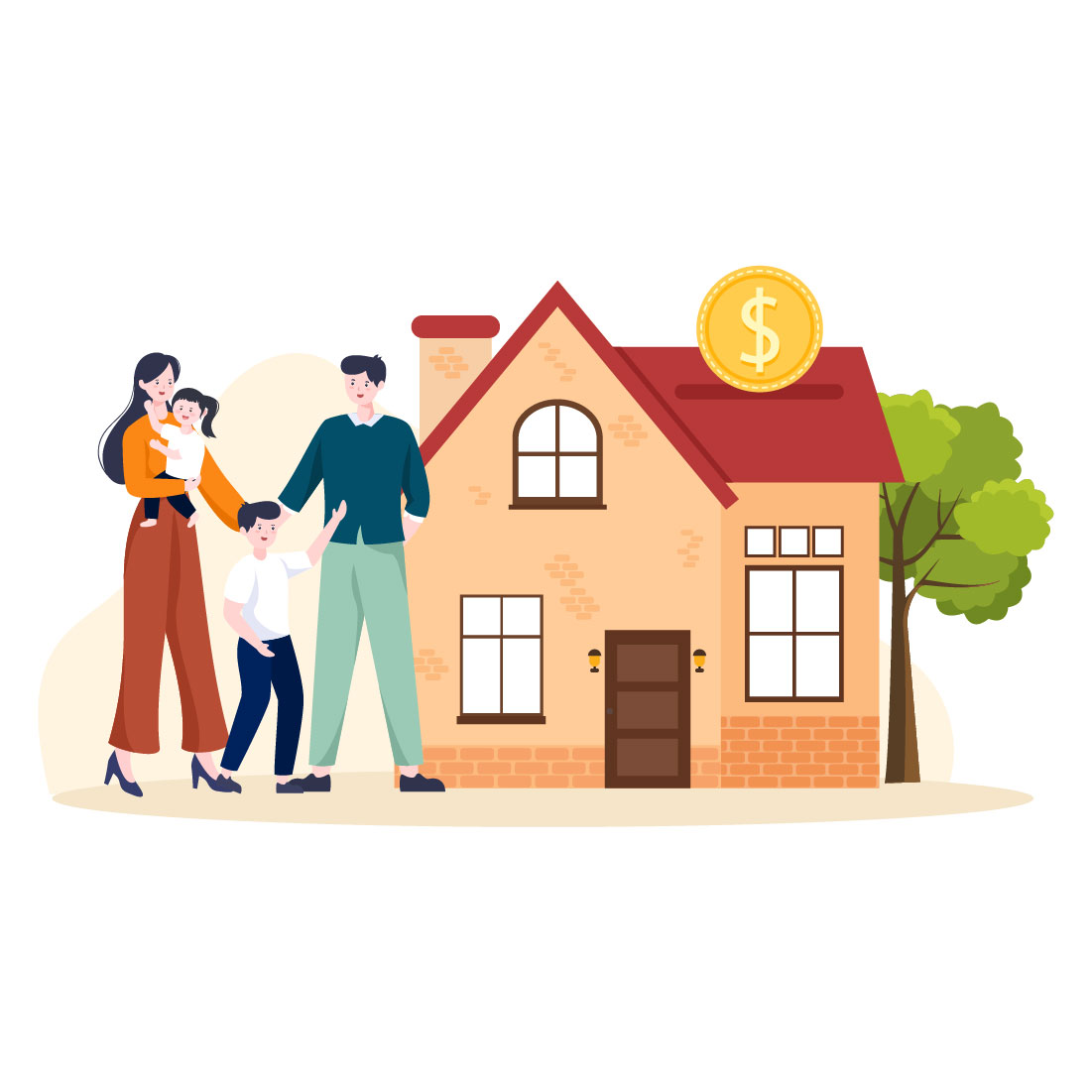 12 Mortgage Flat Illustration preview image.