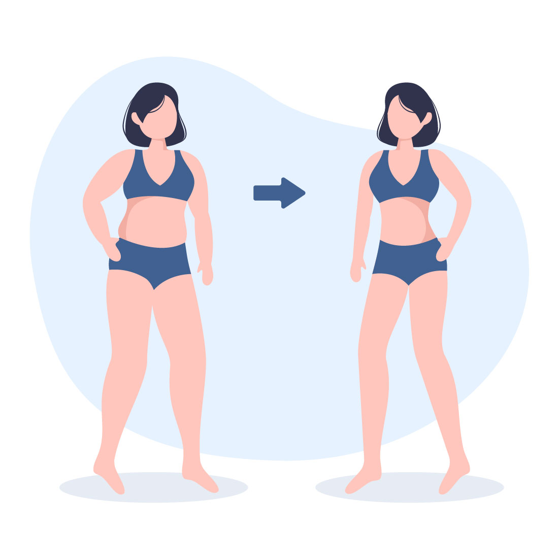 10 Weight Loss Flat Illustration preview image.