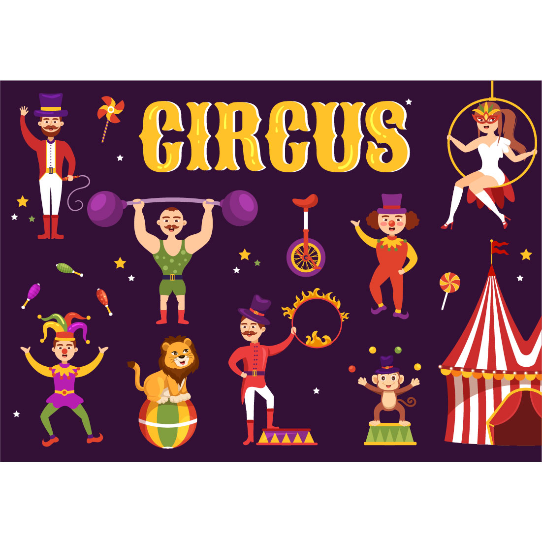 17 Circus Show Illustration preview image.