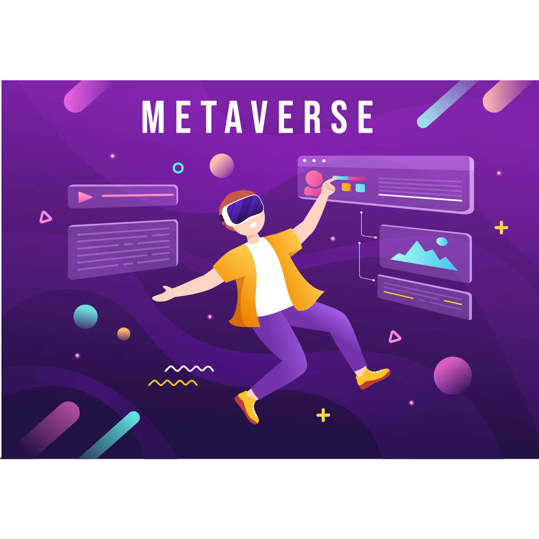 13 Metaverse Digital Virtual Reality Illustration preview image.