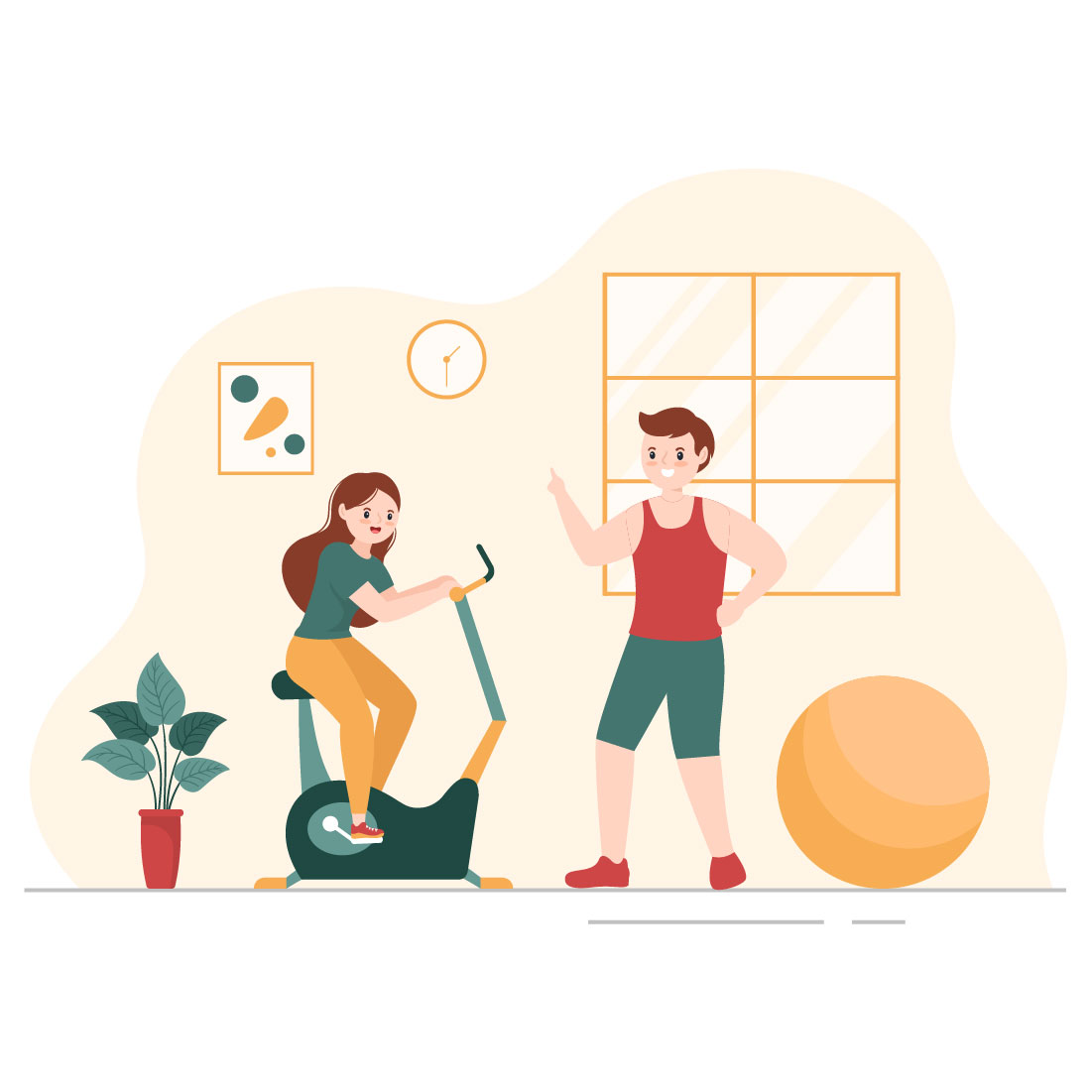Personal Trainer or Sports Cartoon Instructor Illustration cover image.
