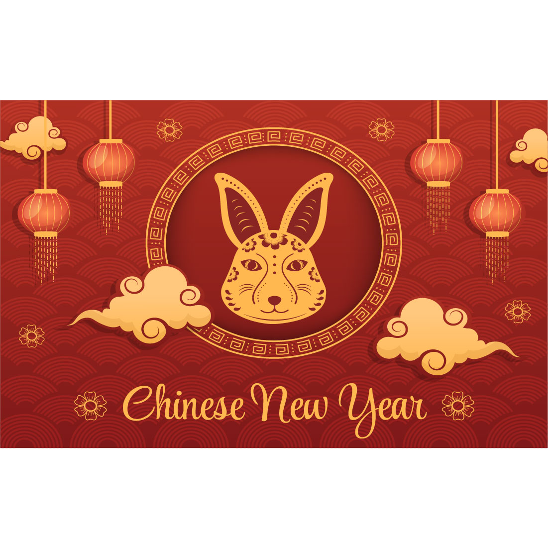 Chinese Lunar New Year Rabbit symbol 2023 illustration Stock