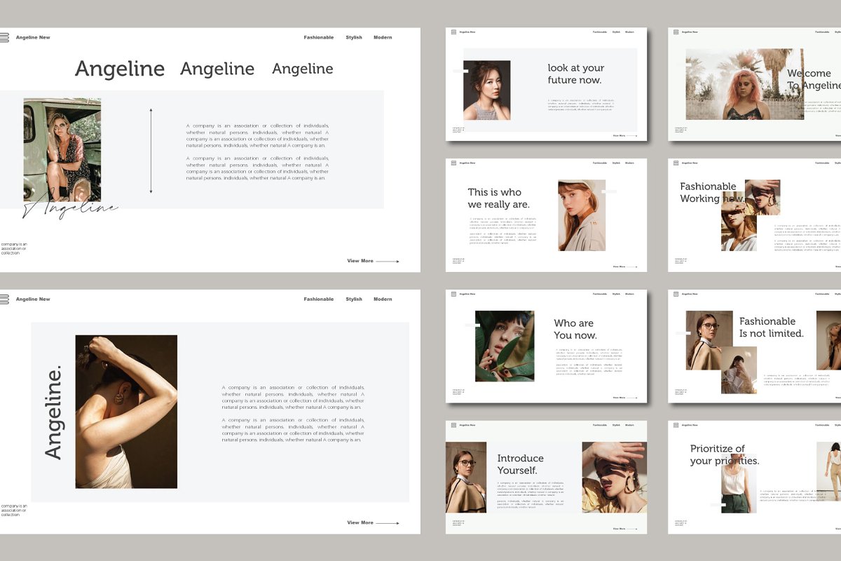 This is a stylish template in a minimal style.