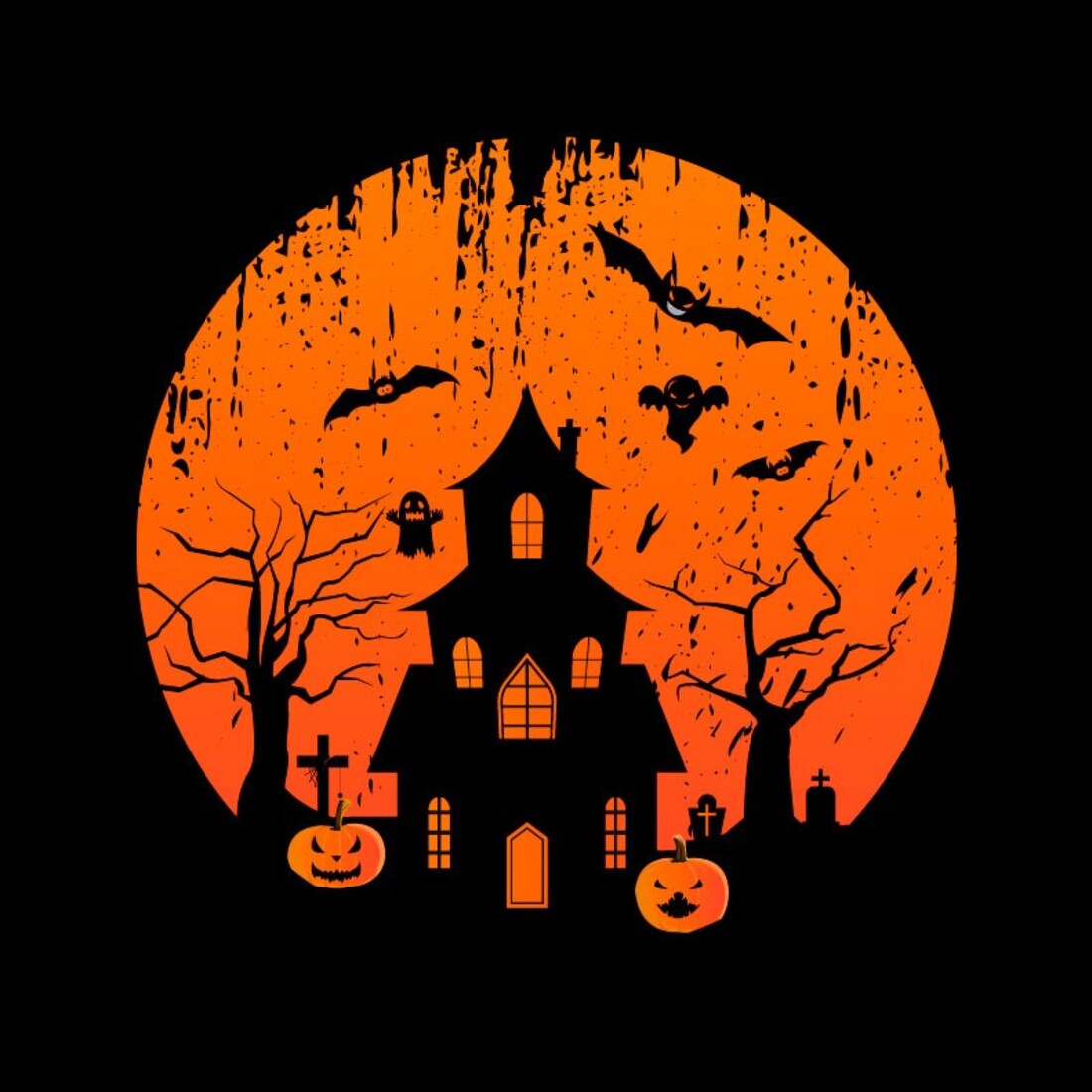 Scary Halloween Shirt Vector Design preview image.