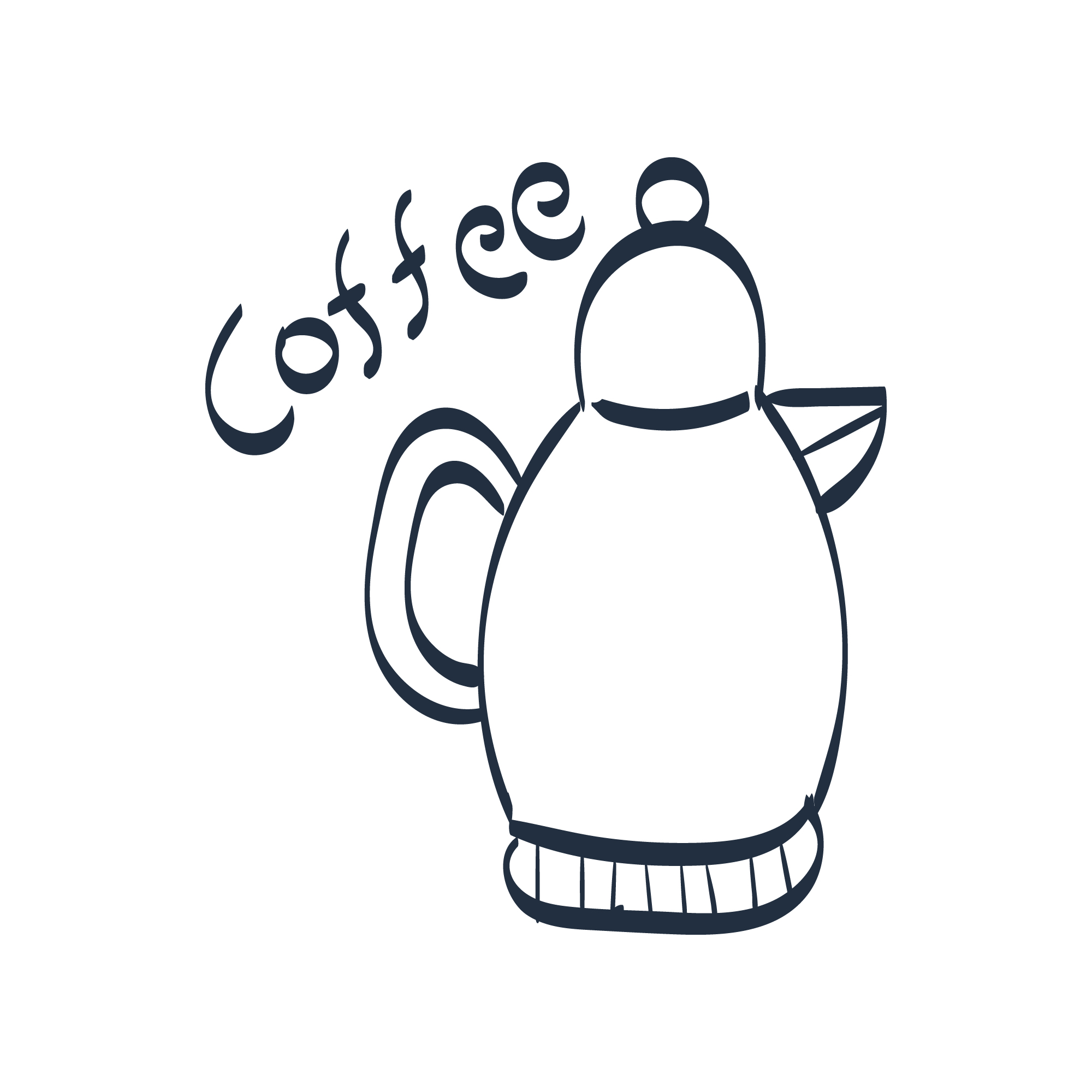 13 Hygge Doodle Collection, kettle with coffee doodle.