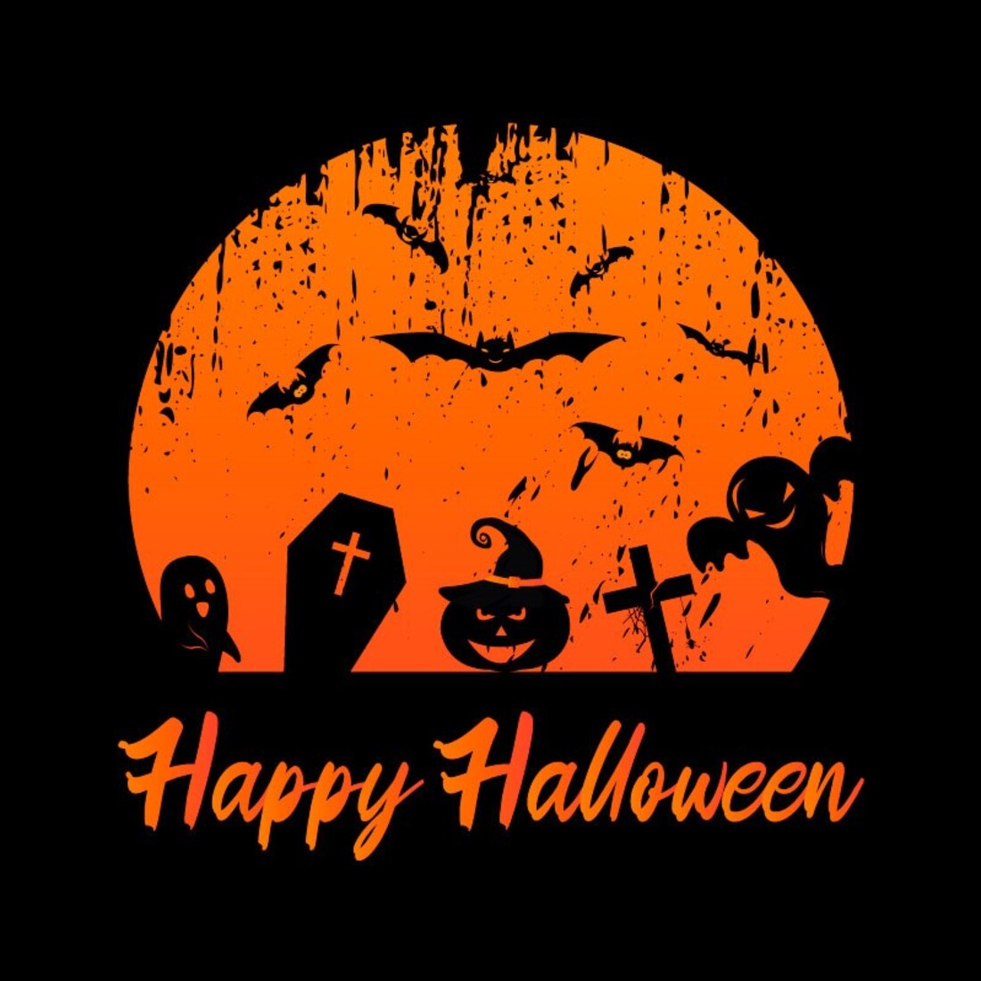 Spooky T-shirt Design for Halloween preview image.