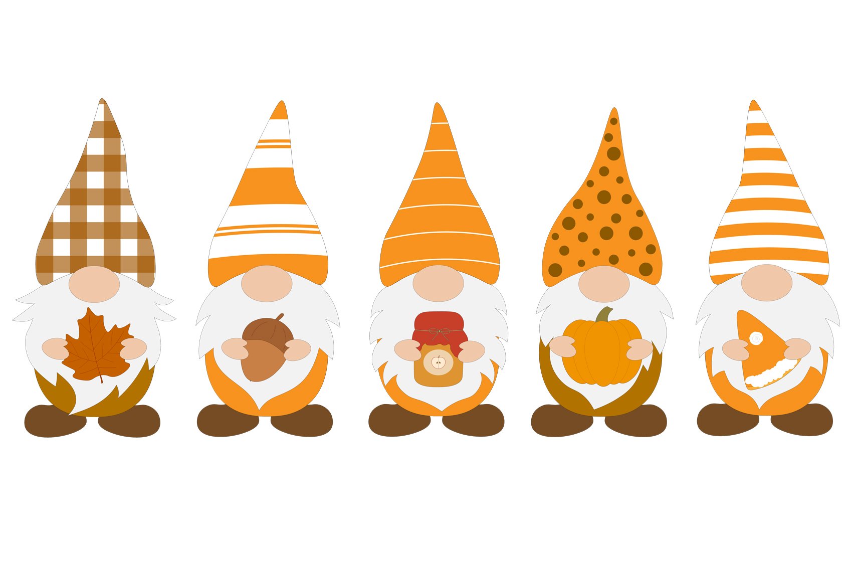 Cute gnome collection in a fall style.