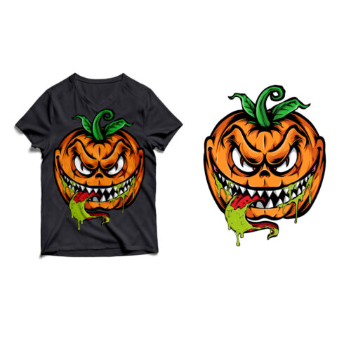 Halloween Pumpkin T-shirt Design cover image.