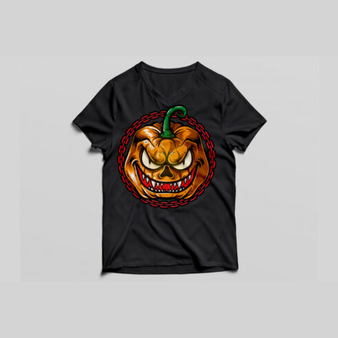 Chain Halloween Pumpkin T-shirt cover image.