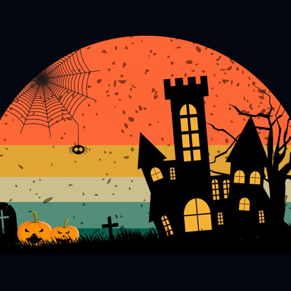 Vintage Color Halloween T-shirt preview image.