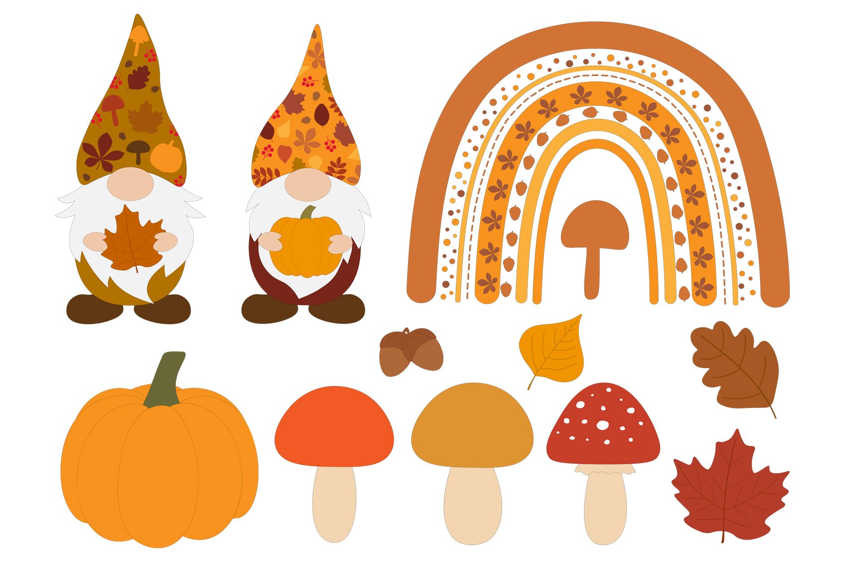 Autumn elements for full illustrations.