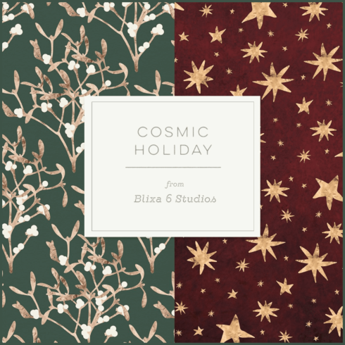 Cosmic Holiday Rose Gold Foil Stars.