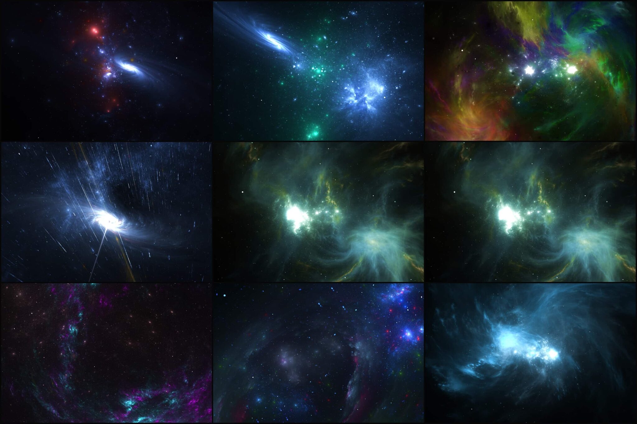 Amazing galaxy backgrounds set.