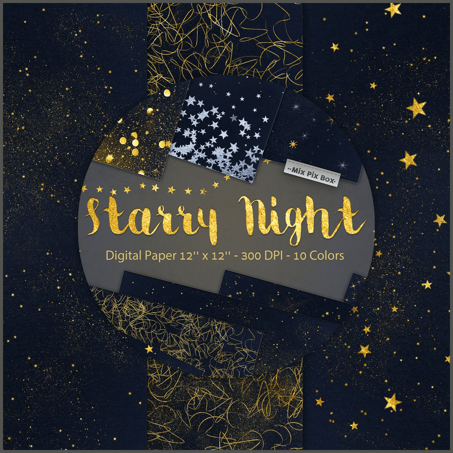 Starry Night Digital Paper.