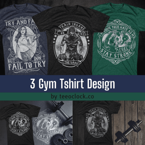 3 Gym Tshirt Design.
