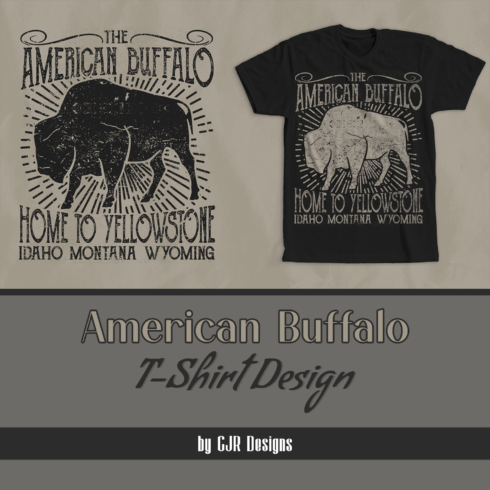 Black T-shirt with gorgeous buffalo print.