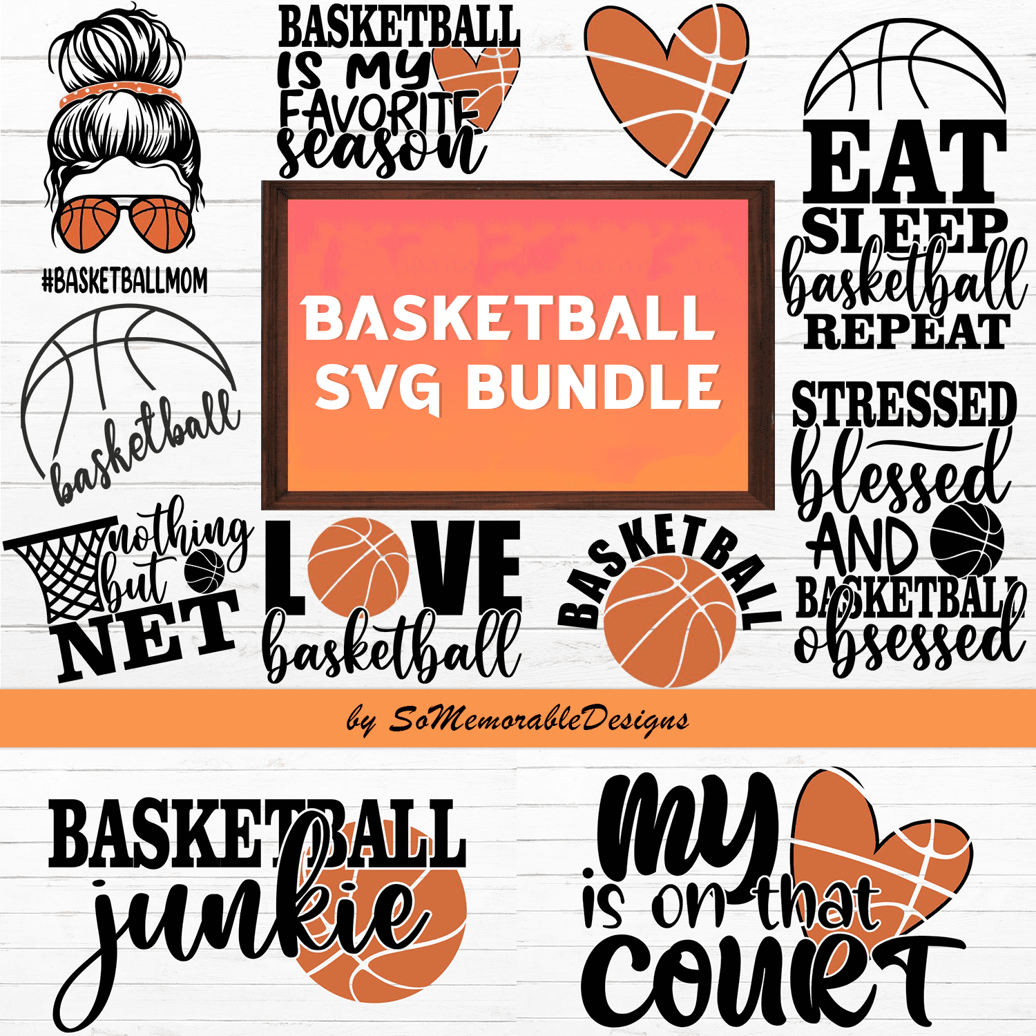 Basketball SVG bundle, Basketball SVG cut files cover.