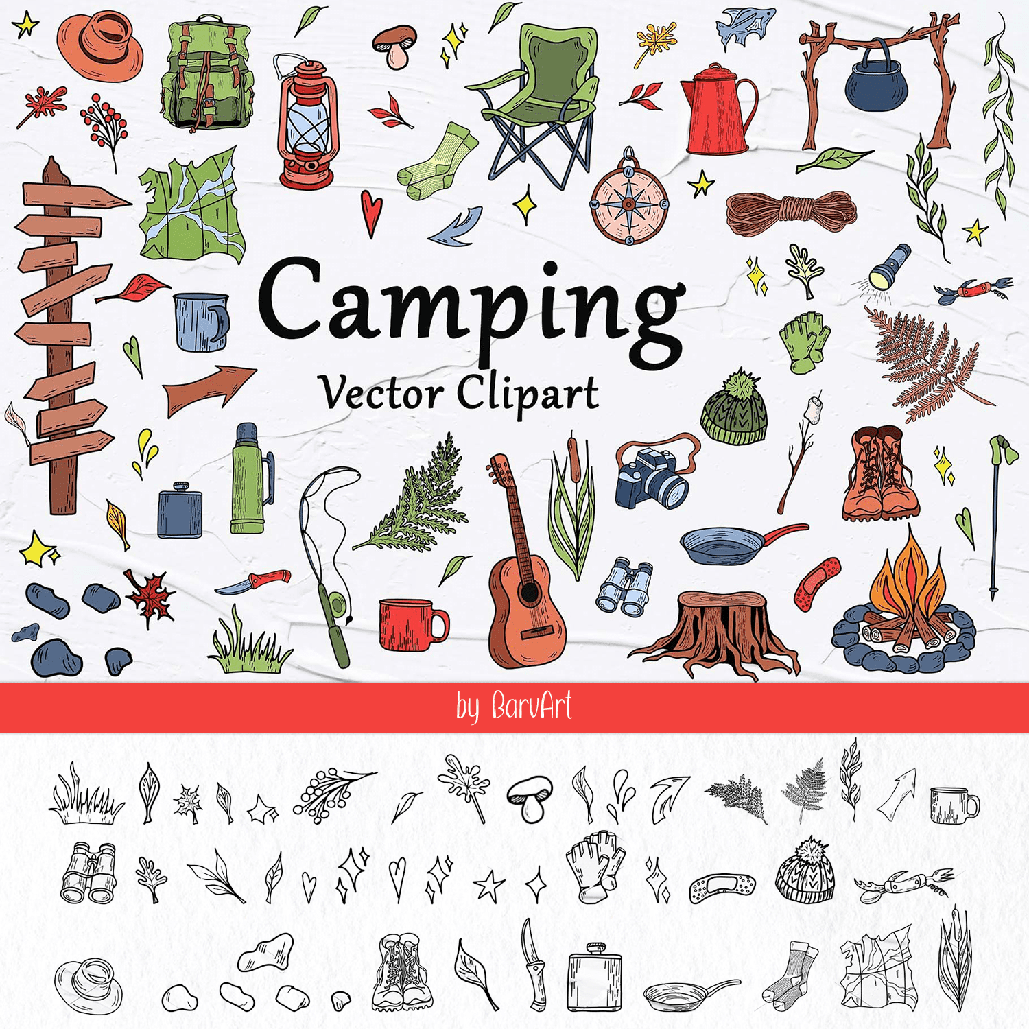 Camping Vector Clipart.