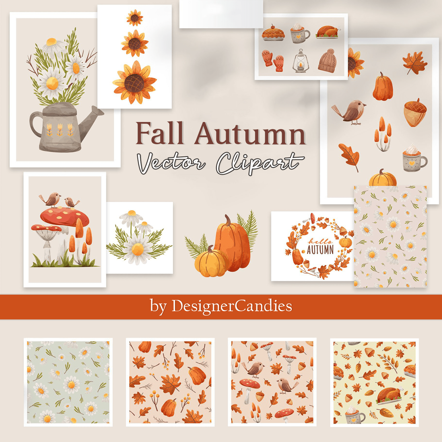 Fall Autumn Vector Clipart cover.