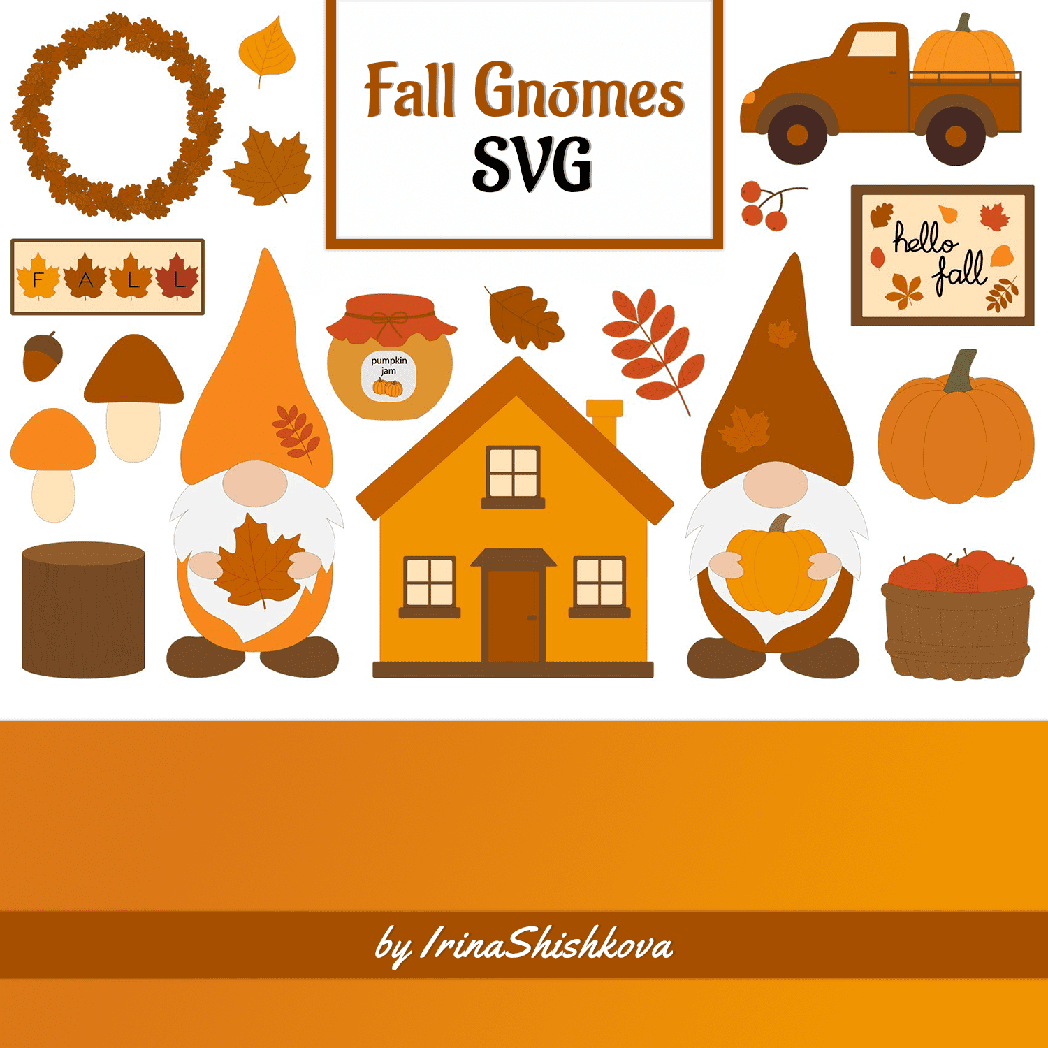 Fall Gnomes SVG. Harvest Gnomes cover.