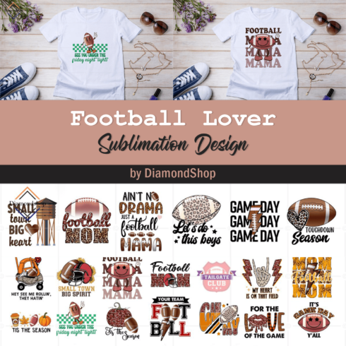 Football Lover Sublimation Design.