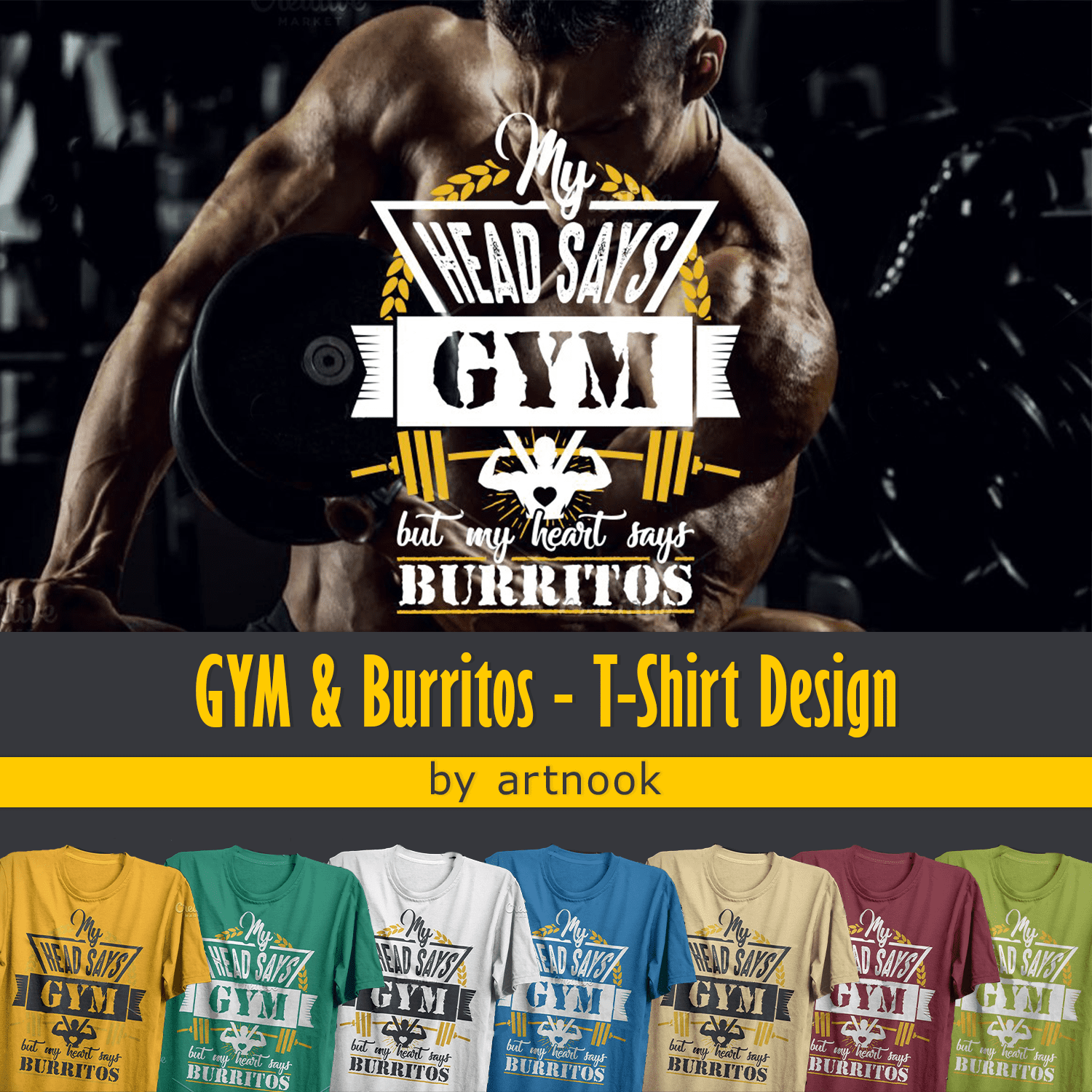 GYM & Burritos - T-Shirt Design cover.