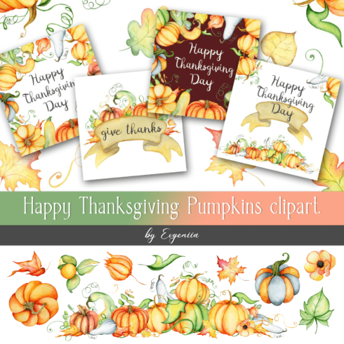 Happy Thanksgiving Pumpkins clipart.