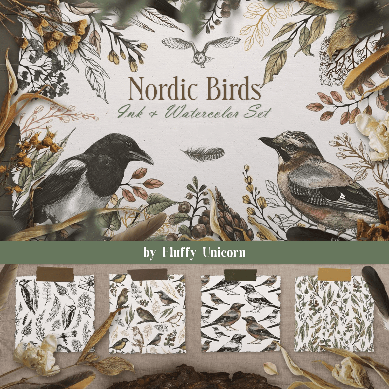 Nordic Birds Ink & Watercolor Set cover.