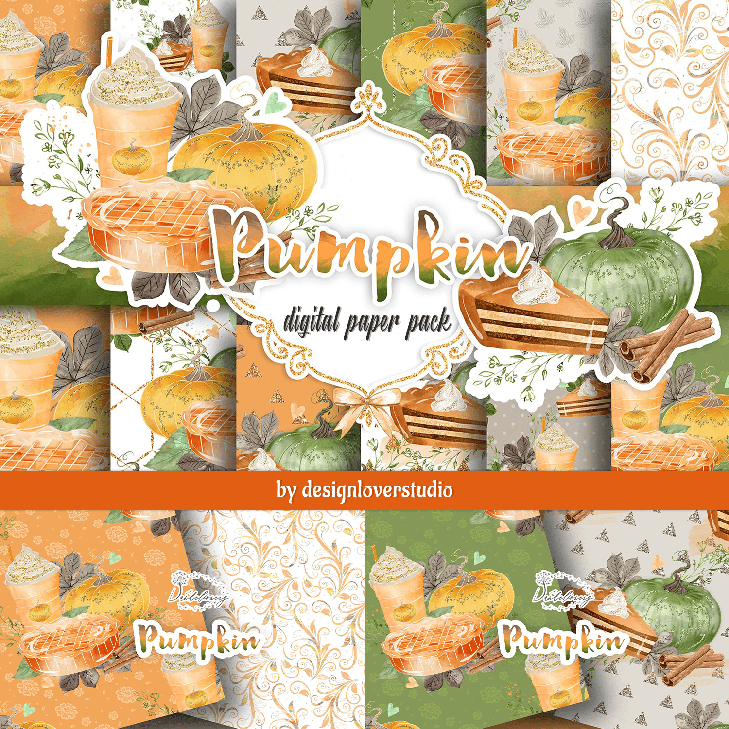 Pumpkin digital papaer pack cover.