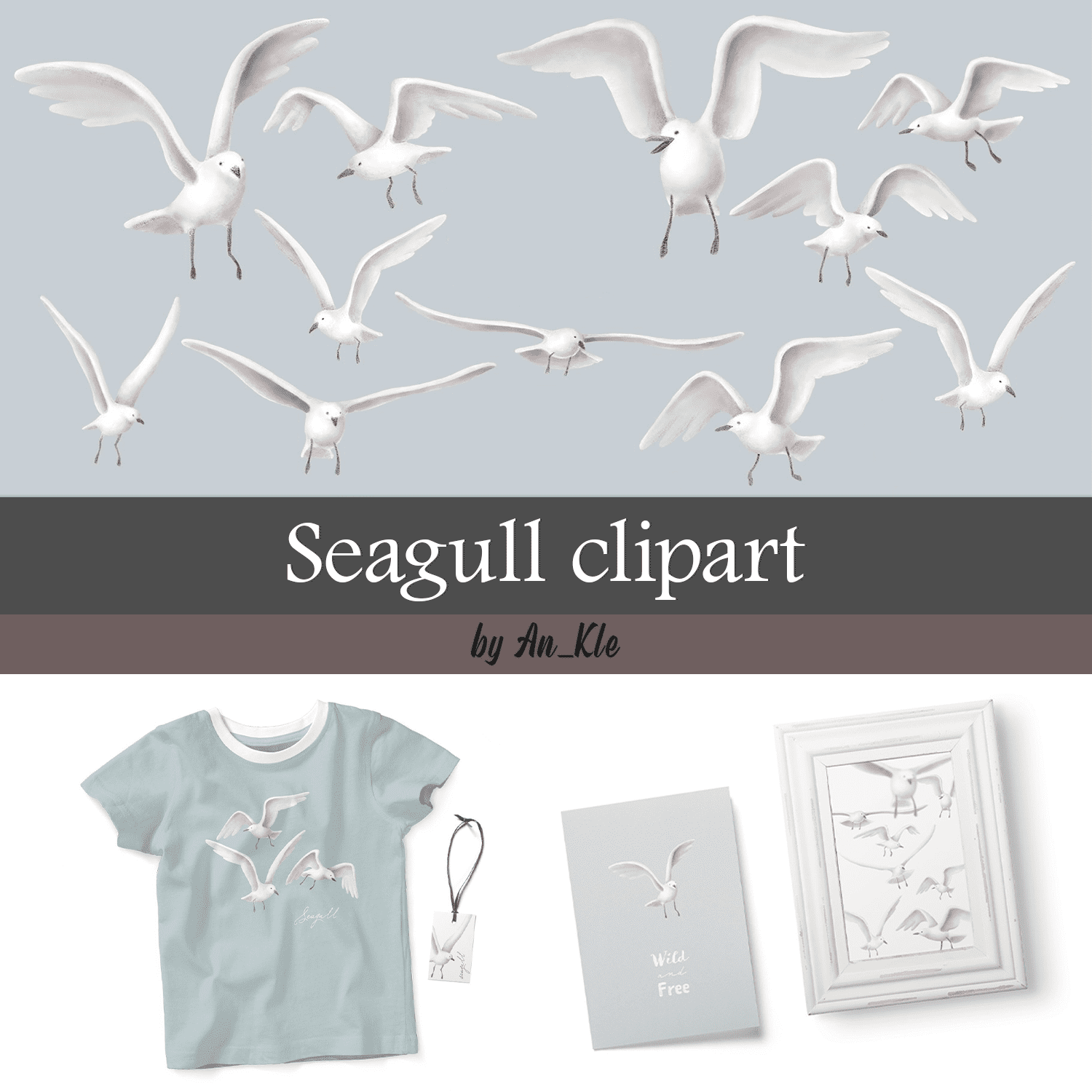 Seagull clipart.