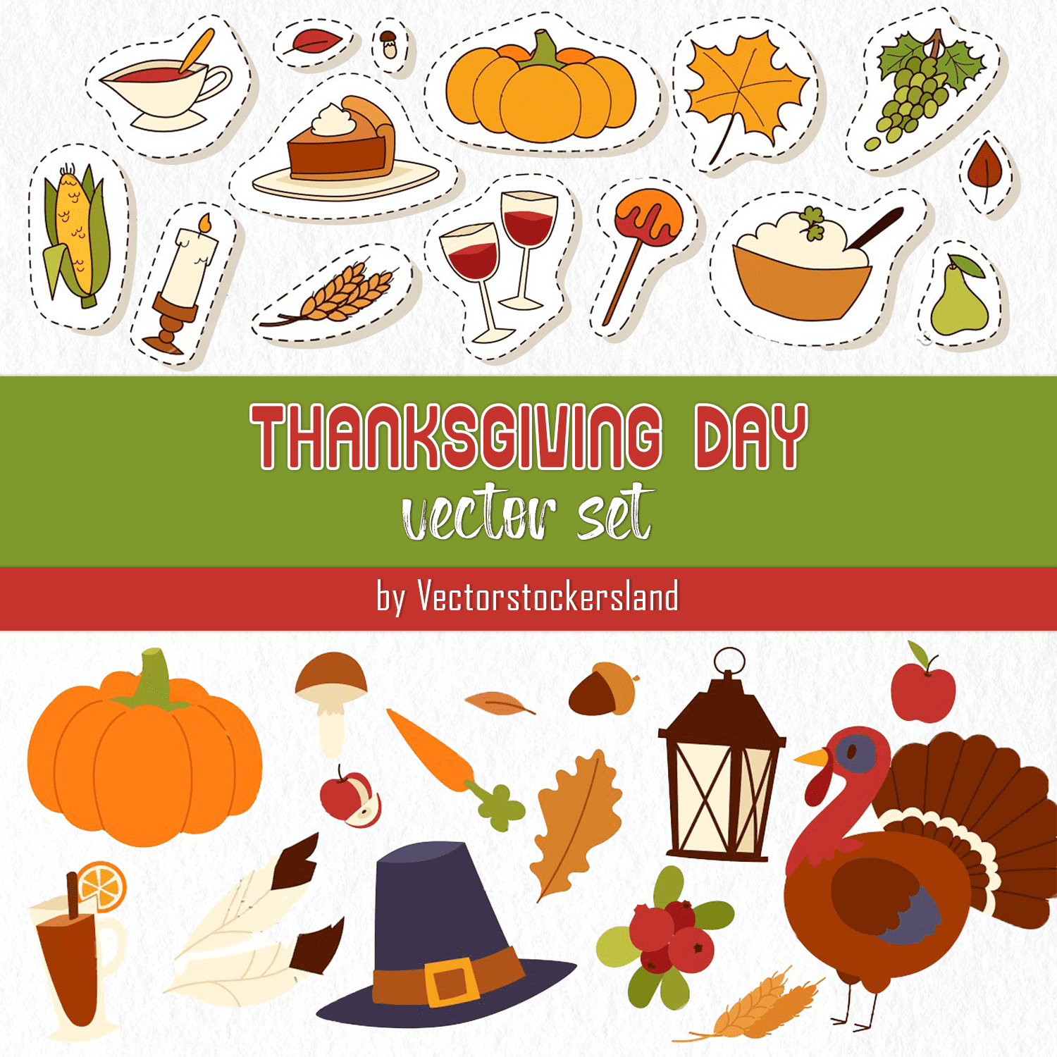 Thanksgiving day vector set.