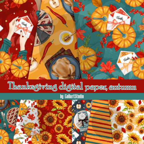 Thanksgiving digital paper, autumn.